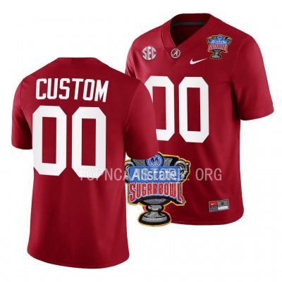 Men's Alabama Crimson Tide #00 Custom 2022 Sugar Bowl Crimson NCAA College Football Jersey 2403VENA7